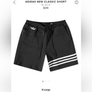 Adidas New Classic Short. Black with white stripes. XL.